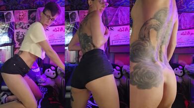 Hot Milf Stripdown in Sneakers Only Tattooed MILF Goddess Strips to Music