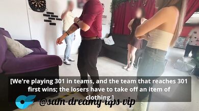 Amateur couples swap darts rage into a 6-person orgy cumshot hell