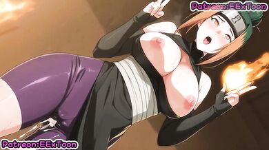 Pakura’s monster cock gets destroyed in Naruto hentai blowjob choke