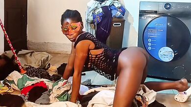 Ironing for her husband while he watches me my madam is out ebony striptease solo cheating husband black girl