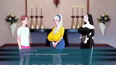 Sister’s Sinner Hole Gets Ripped By Horny Nun Until She Chokes on His Load