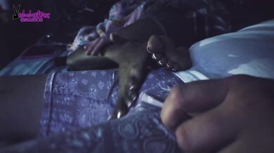 Step brother destroys my feet with his little dick then cums all over them
