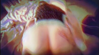 Psychedelic ASMR POV loud moaning PAWG creampie gagging on huge cock