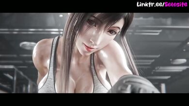 Tifa gets destroyed in gym shower animated porn