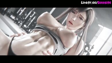 Tifa gets destroyed in gym shower animated porn
