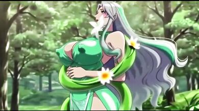 Sensual vines squeeze her big boobs and hips in raw hentai fuck