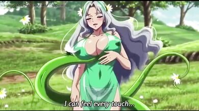 Sensual vines squeeze her big boobs and hips in raw hentai fuck