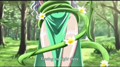 Sensual vines squeeze her big boobs and hips in raw hentai fuck