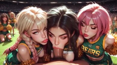 Neapolitan harem gangbang cheers her throats raw
