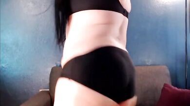 Sassy milf in sexy bra and panties tease dripping curvy busty bootie