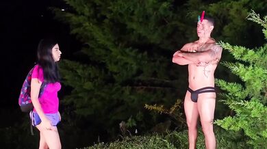 Teen latina explorer fucked raw deep in the forest big cock dripping cum