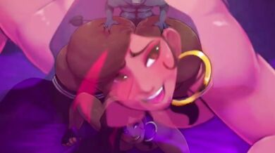 Giant succubus Gala gets wrecked by petite boyfriend Tal in wild doggystyle