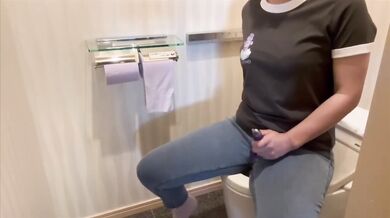 Shy college girl gets wild in the karaoke booth solo masturbation caught on cam