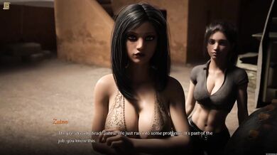 Desert Stalker #79 destroys her big tits in visual novel porn