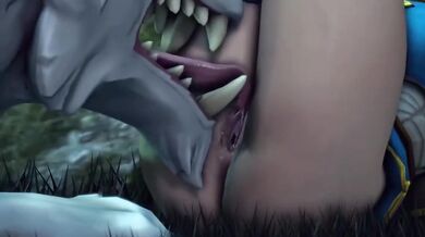 Cute Princess Zelda Gets Destroyed Doggy By Werewolf Cumshot Pounding