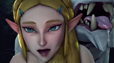 Cute Princess Zelda Gets Destroyed Doggy By Werewolf Cumshot Pounding