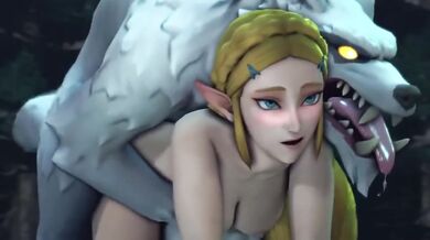 Cute Princess Zelda Gets Destroyed Doggy By Werewolf Cumshot Pounding