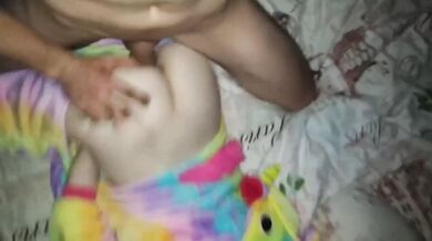 Stepbrother destroys stepsister's tiny dripping pussy raw doggy