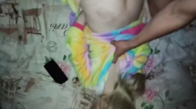 Stepbrother destroys stepsister's tiny dripping pussy raw doggy