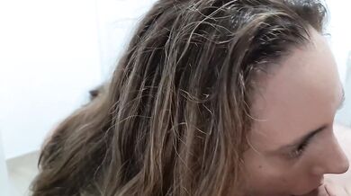 She flipped for my dick raw amateur blowjob handjob real blonde