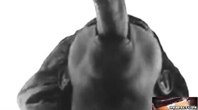 Perfect Ebony Lips Gushing Choked by Deep Sloppy Ass Mouth