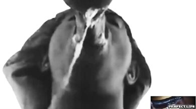 Perfect Ebony Lips Gushing Choked by Deep Sloppy Ass Mouth