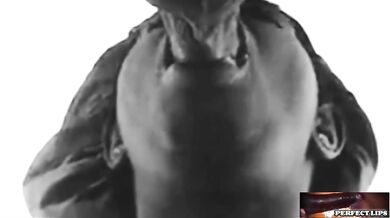 Perfect Ebony Lips Gushing Choked by Deep Sloppy Ass Mouth