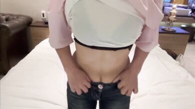 Sweaty solo session after workout Japanese amateur nechonecho masturbation