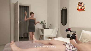 Busty stepsis begs for my big dick to fuck her tight pussy and blow my load between her tits POV BTS