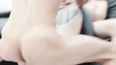 Tattooed redheaded MILF torn apart by two savage Spanish monsters