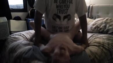 Blonde gets destroyed by cumshot while pussy eating orgasm hits hard