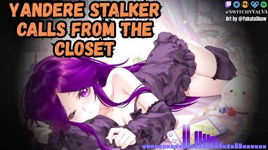 Yandere whispers in closet while stroking to ASMR femboy handjob