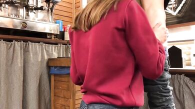 Best Friend Sucks Him Raw on Her Knees at Work Cumshot