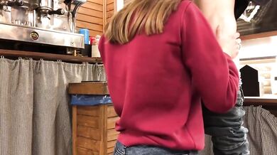 Best Friend Sucks Him Raw on Her Knees at Work Cumshot