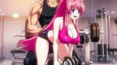 Gym trainer gets milf yoga pants stretched by big dick hentai