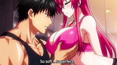 Gym trainer gets milf yoga pants stretched by big dick hentai