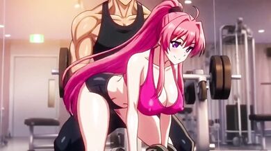 Gym trainer gets milf yoga pants stretched by big dick hentai