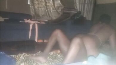 Amateur couple gets doggy creampie ruined by big tits
