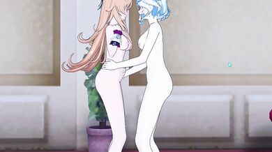 Escoffier x Furina raw hentai yuri R34 Genshin Impact