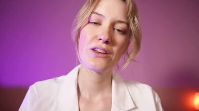 Blonde dentist ASMR roleplay gets her mouth stuffed hard during checkup