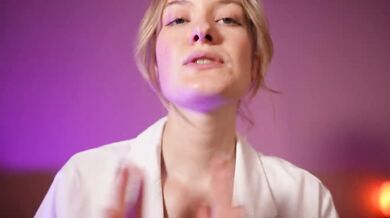 Blonde dentist ASMR roleplay gets her mouth stuffed hard during checkup
