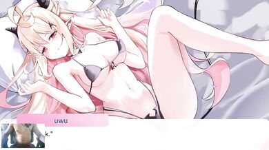Blonde demon babe destroys dick in hardcore anime game creampie