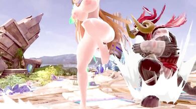 Mythra Pyra Uncensored Cartoon Smashed Hard