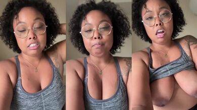 Ebony Joi POV Girlfriend jerks you off late on FaceTime big natural tits chubby ebony raw