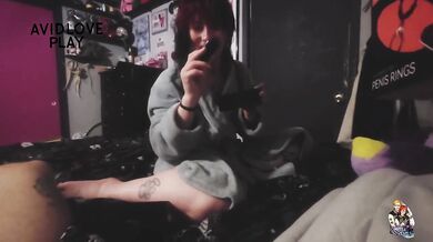 avidlove’s toy wrecks her tiny cock pierced submissive