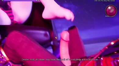 Goddess crushes him facesitting cum on thick goth girl feet
