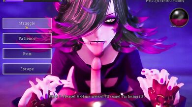 Goddess crushes him facesitting cum on thick goth girl feet