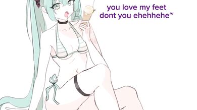 You can’t resist Hatsune Miku’s feet you filthy slut feet censored joi