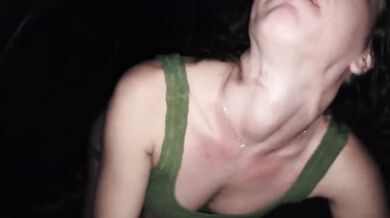 She sucks his huge dick in the car while everyone stares