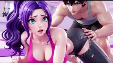 Yoga teacher destroyed hot girl behind in yoga class hentai porn